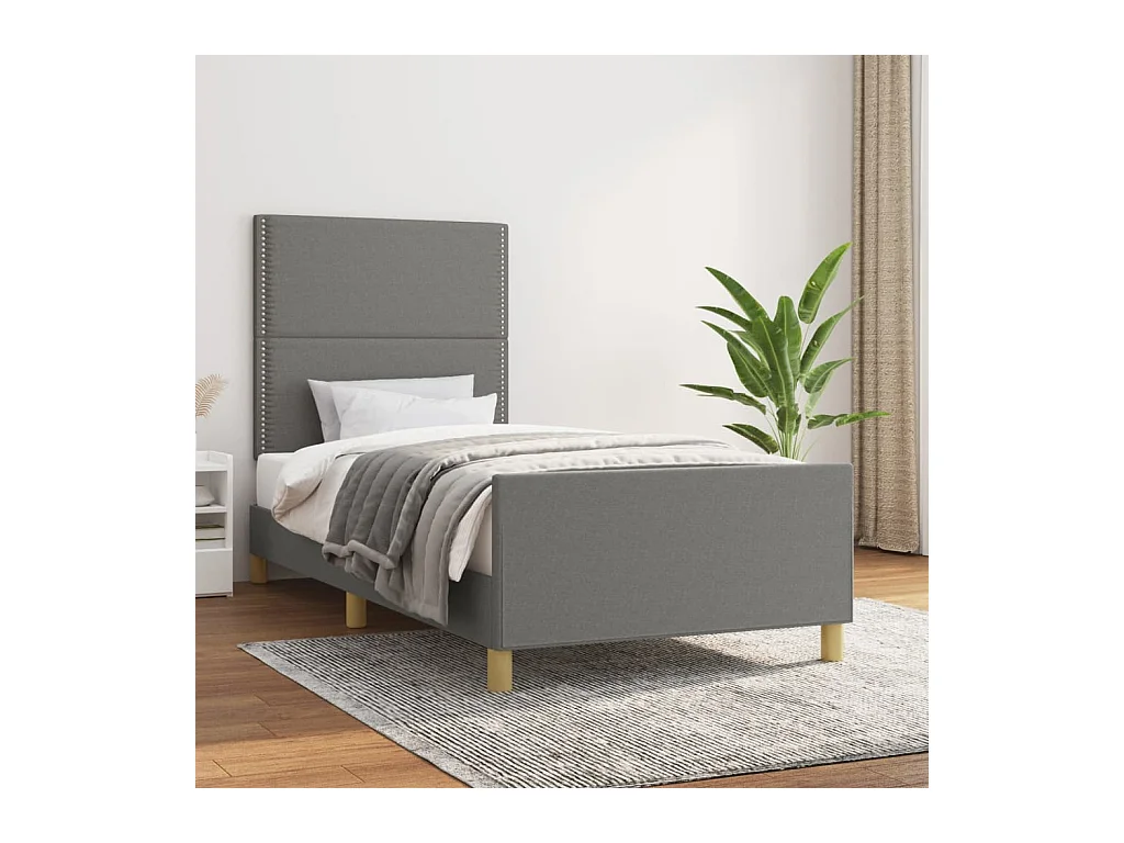 Giroletto senza Materasso Grigio Scuro 100x200 cm Tessuto