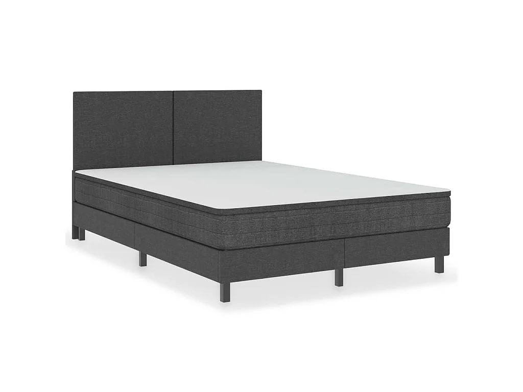Cama boxspring 160x200 cm tecido cinzento-escuro