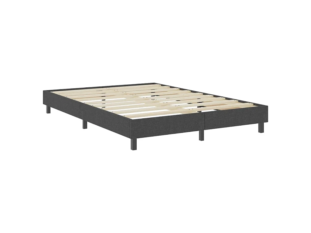 Cama boxspring 160x200 cm tecido cinzento-escuro