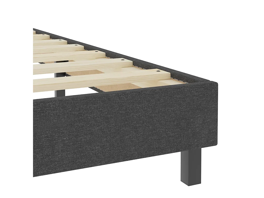 Cama boxspring 160x200 cm tecido cinzento-escuro