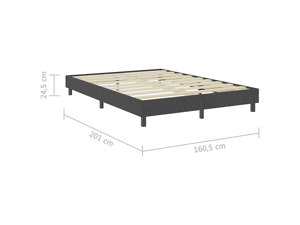 Letto a Molle Grigio Scuro in Tessuto 160x200 cm