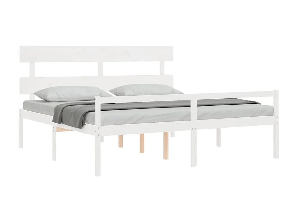 Lit pour personne âgée sans matelas blanc bois massif