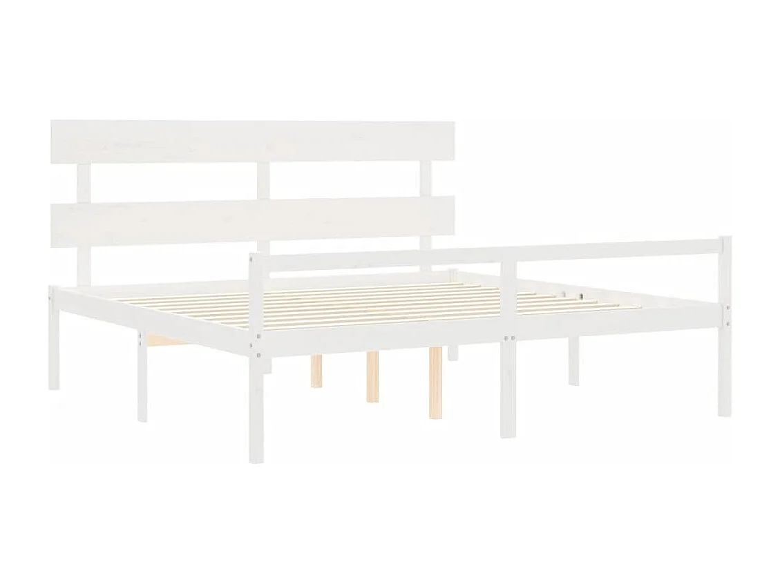 Lit pour personne âgée sans matelas blanc bois massif