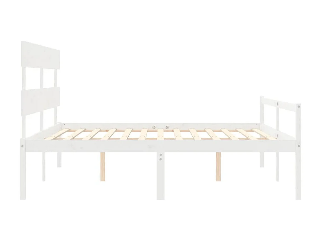 Lit pour personne âgée sans matelas blanc bois massif