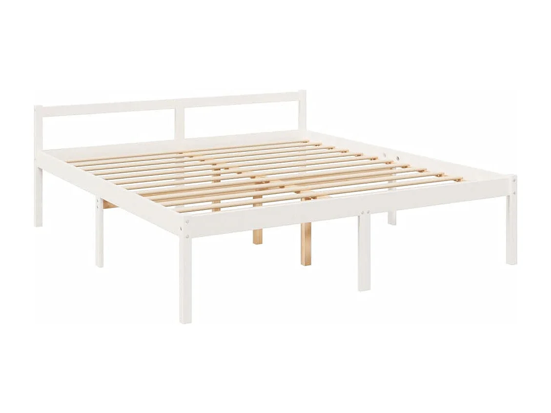 Lit pour personne âgée sans matelas blanc bois massif