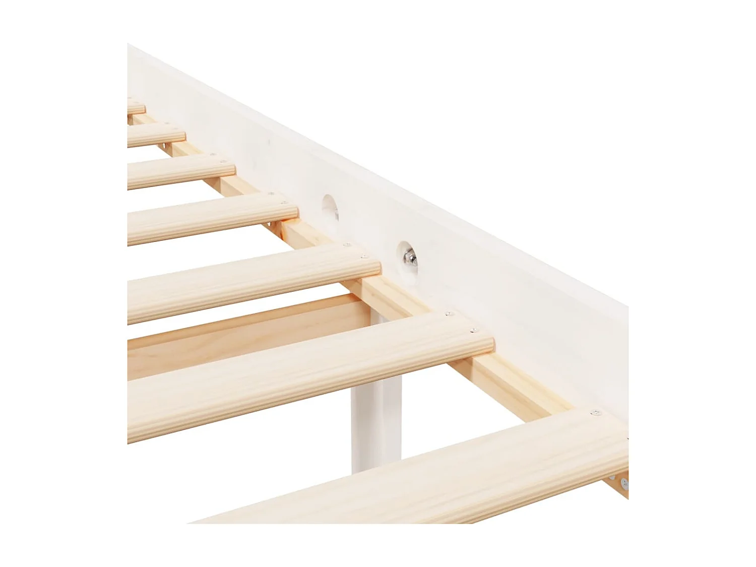 Lit pour personne âgée sans matelas blanc bois massif