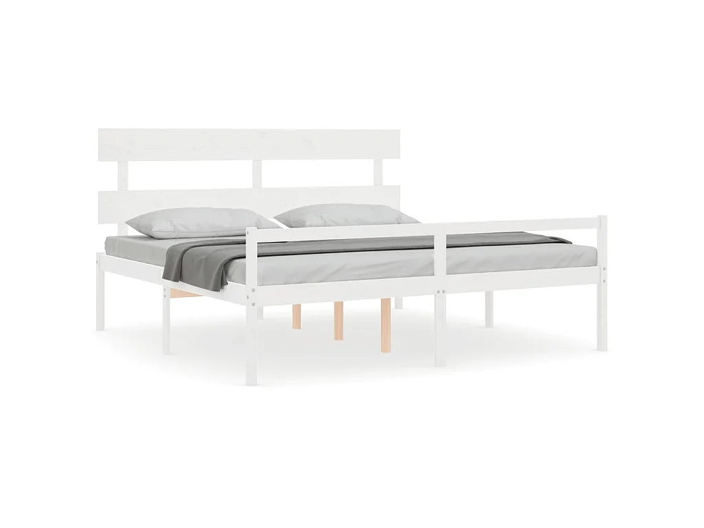Cama idosos super king size c/ cabeceira madeira maciça branco