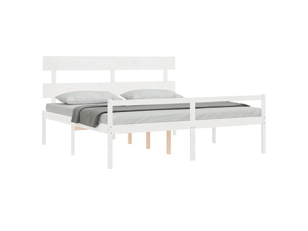 Cama idosos super king size c/ cabeceira madeira maciça branco
