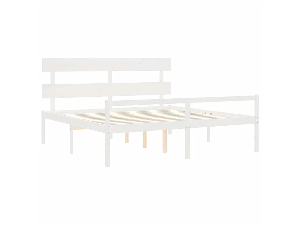 Cama idosos super king size c/ cabeceira madeira maciça branco