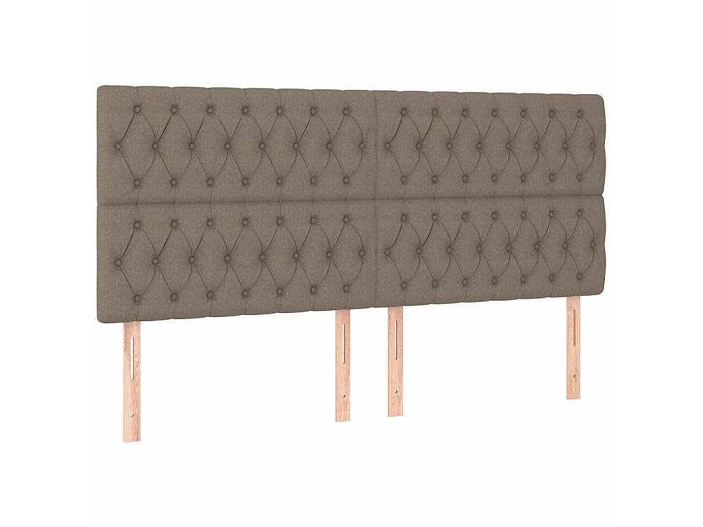 Cadre de lit sans matelas et tête de lit taupe 200x200 cm tissu