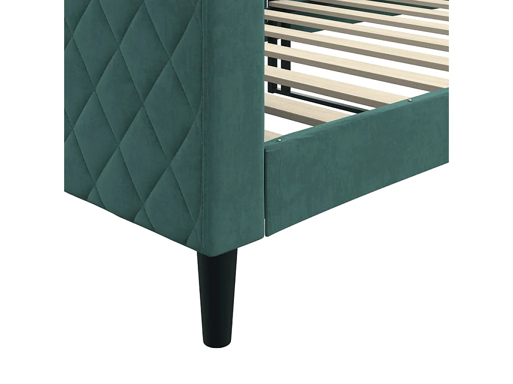Lit de repos sans matelas vert foncé 90x200 cm velours