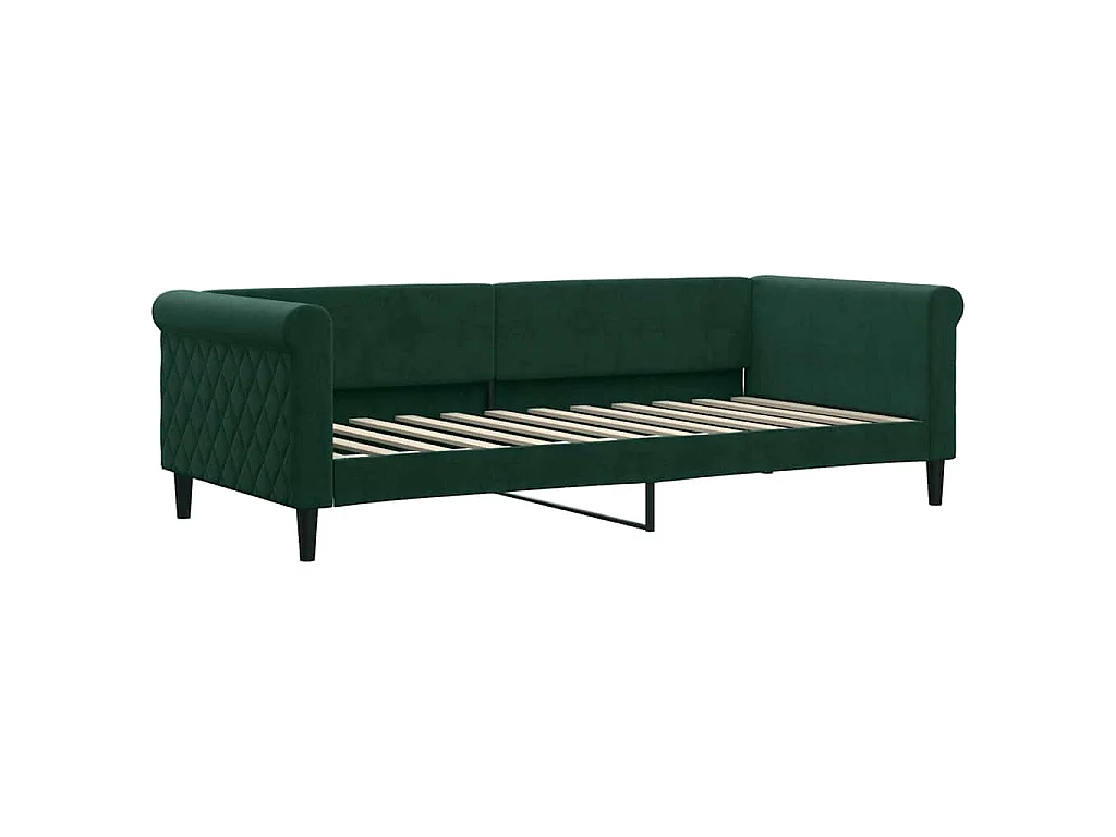Lit de repos sans matelas vert foncé 90x200 cm velours
