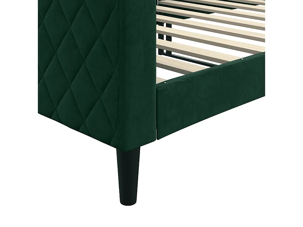 Lit de repos sans matelas vert foncé 90x200 cm velours