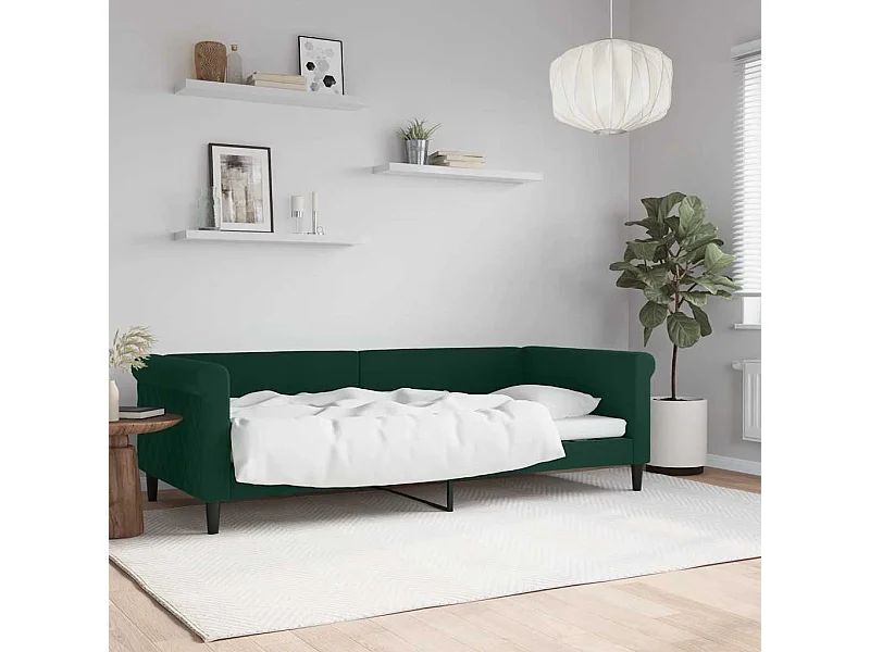 Lit de repos sans matelas vert foncé 90x200 cm velours