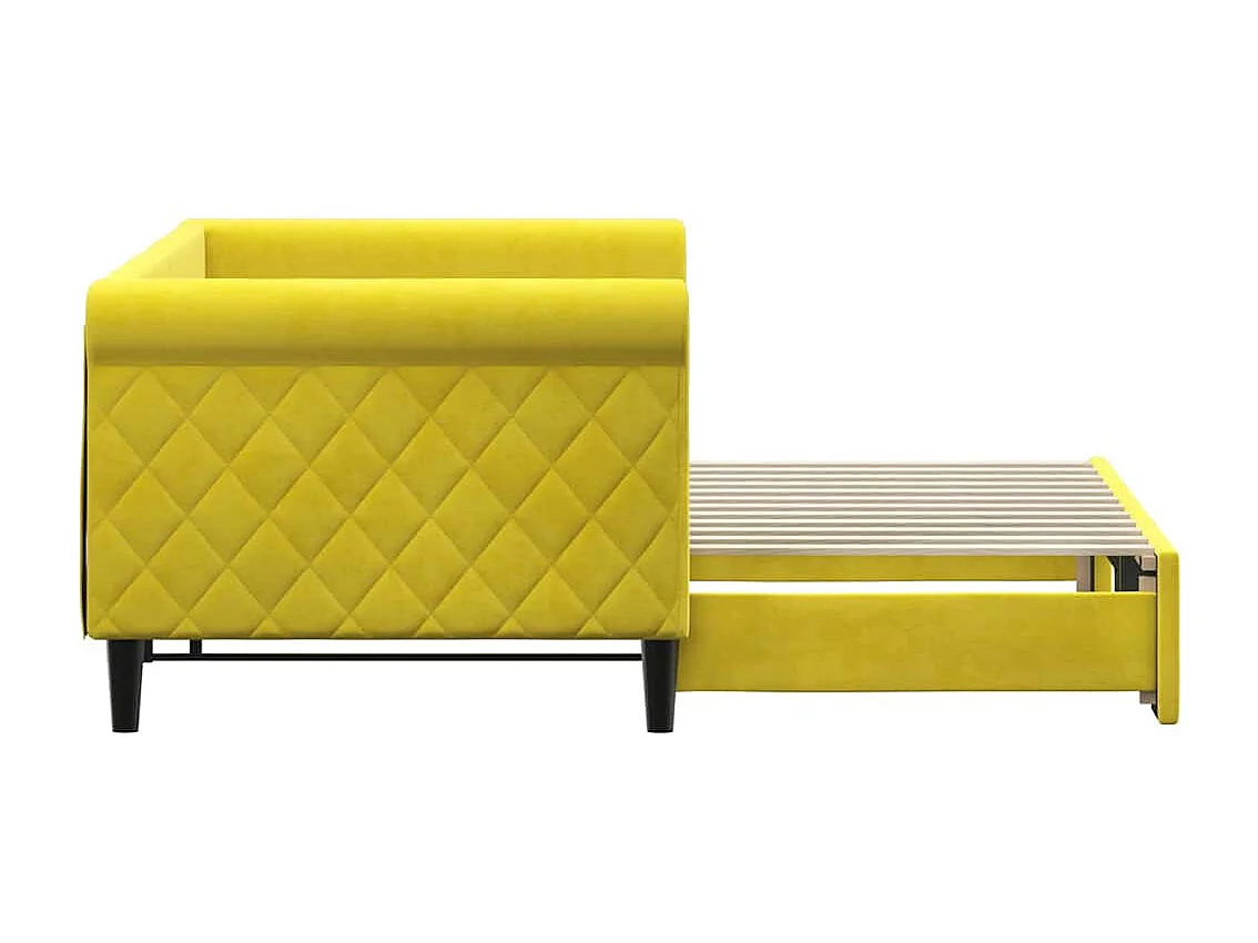Tagesbett Ausziehbar Gelb 80x200 cm Samt