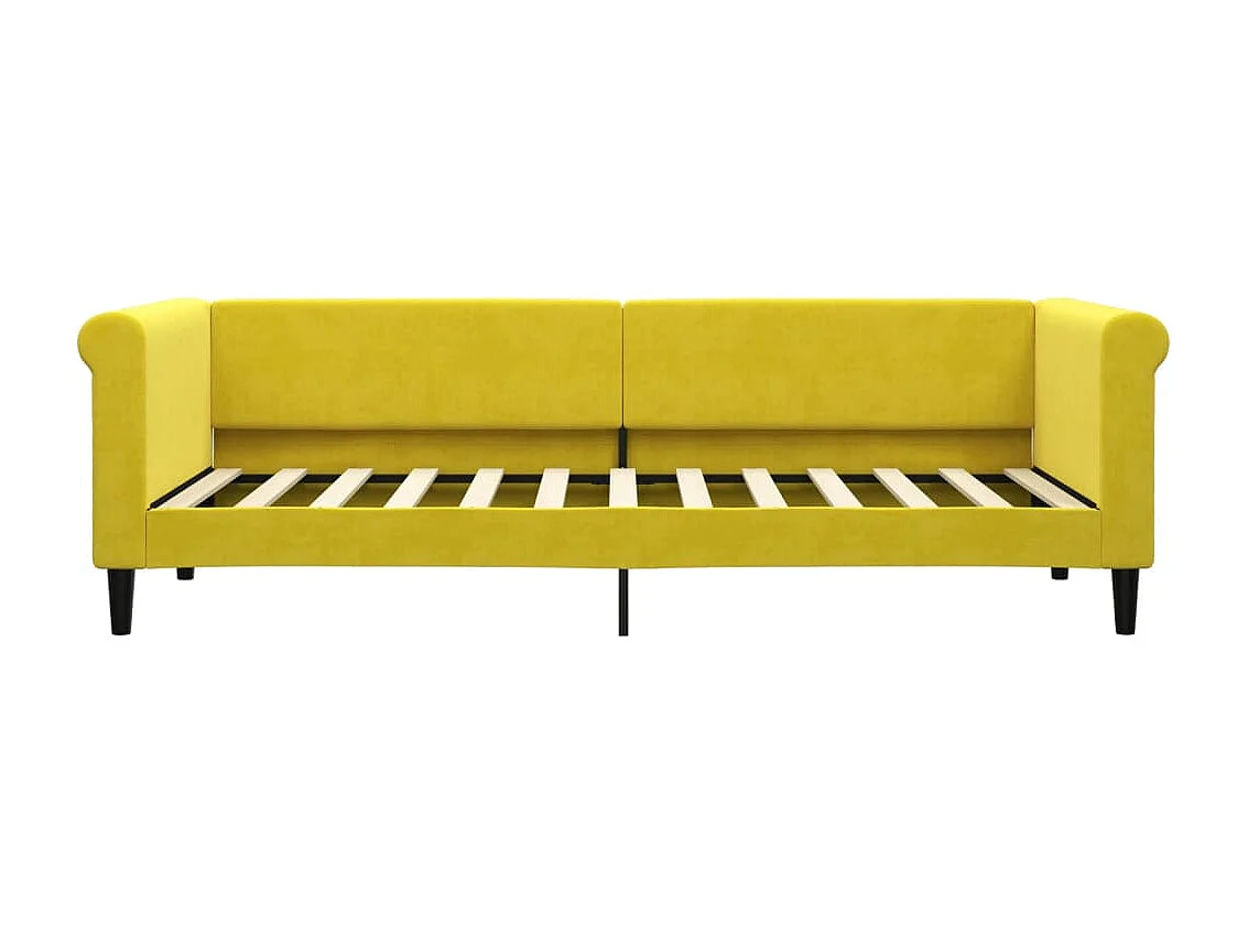 Divano Letto con Letto Estraibile Giallo 80x200 cm in Velluto
