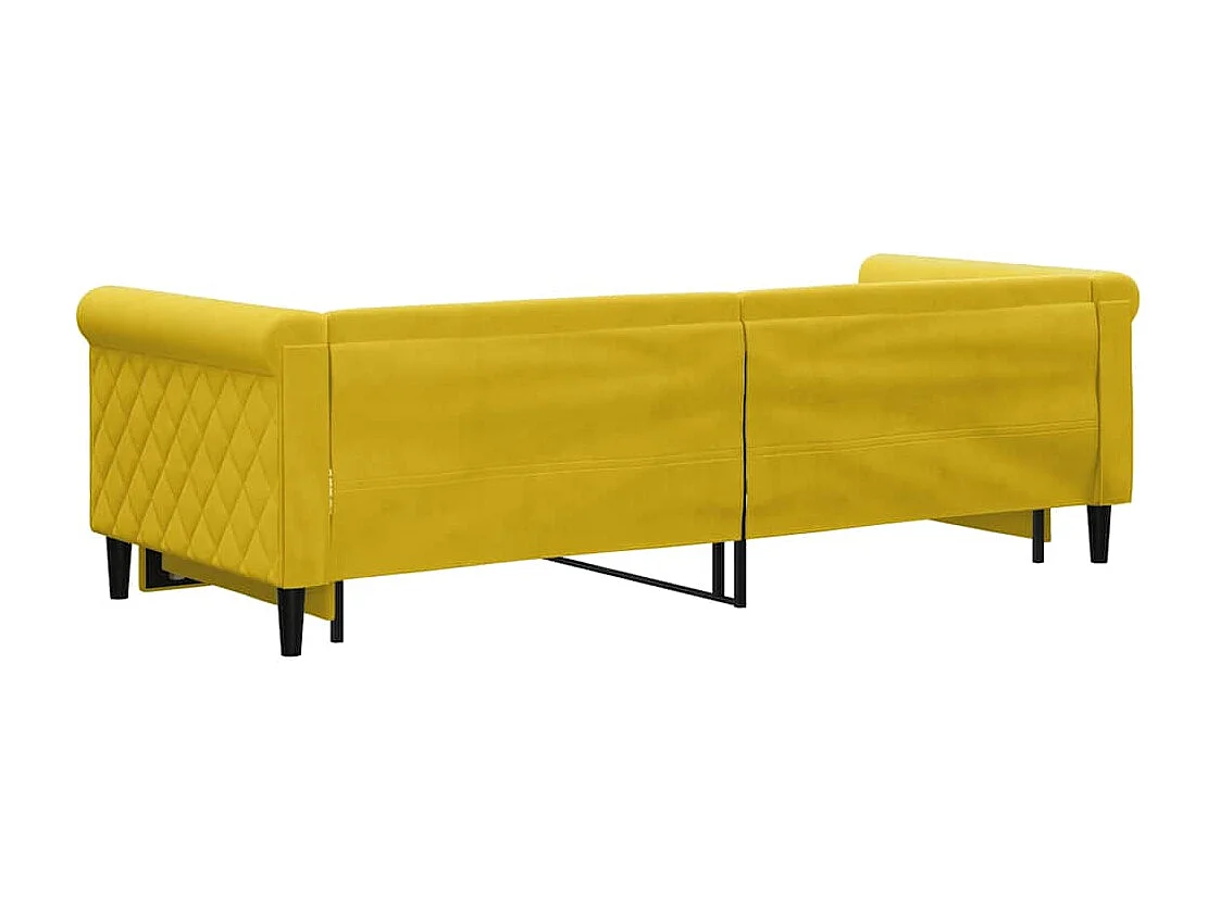 Lit de jour avec lit gigogne jaune 80x200 cm velours