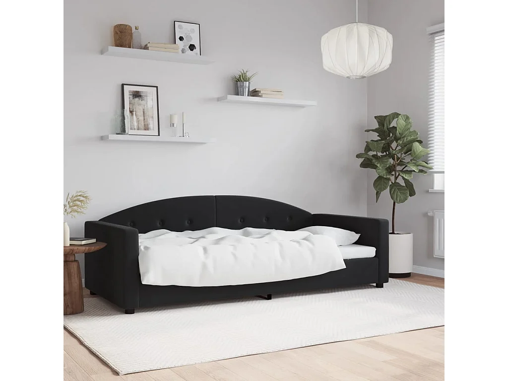 Lit de repos sans matelas noir 90x200 cm velours
