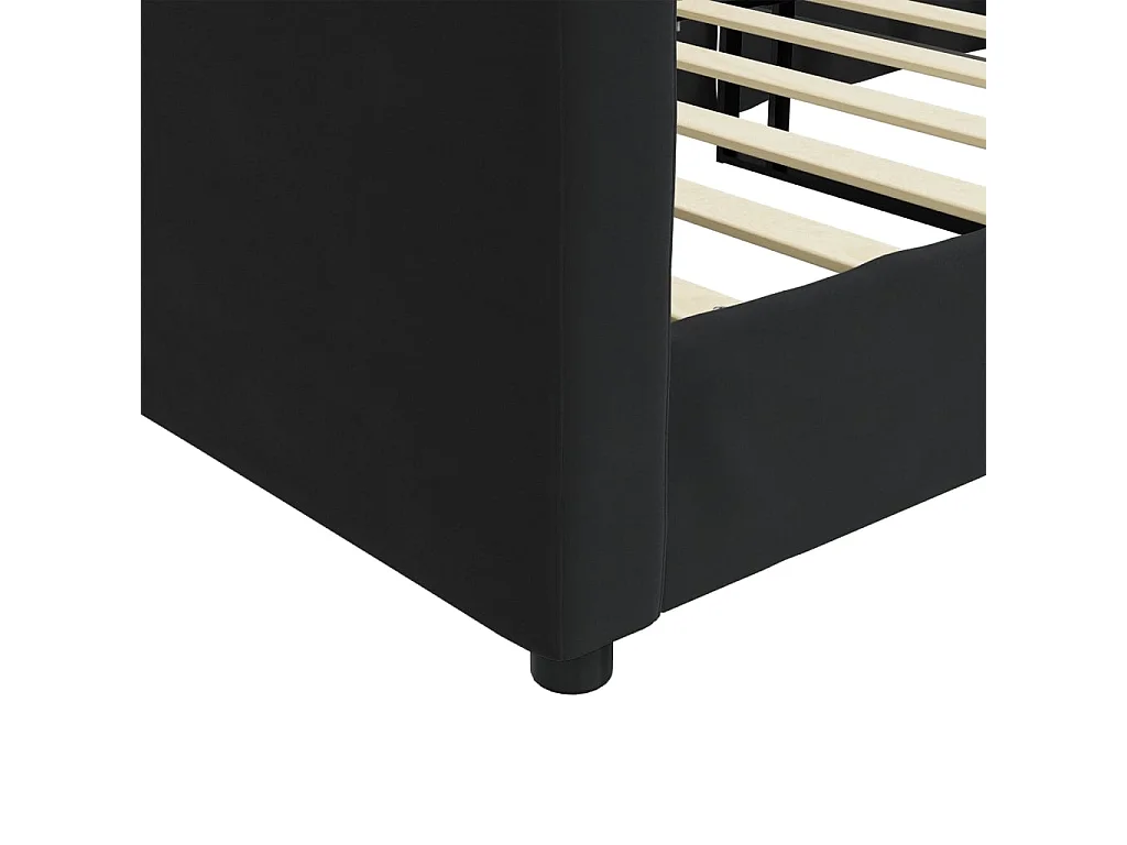 Lit de repos sans matelas noir 90x200 cm velours