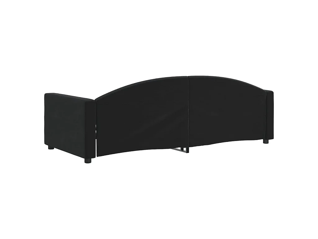 Lit de repos sans matelas noir 90x200 cm velours