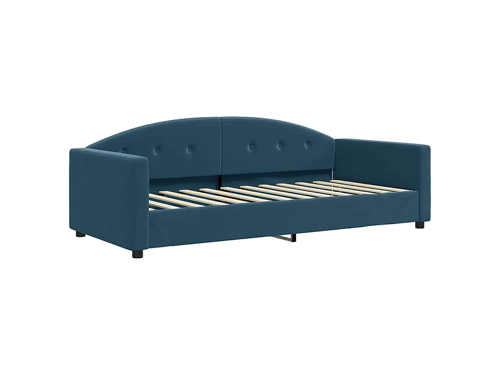 Lit de repos sans matelas bleu 90x200 cm velours