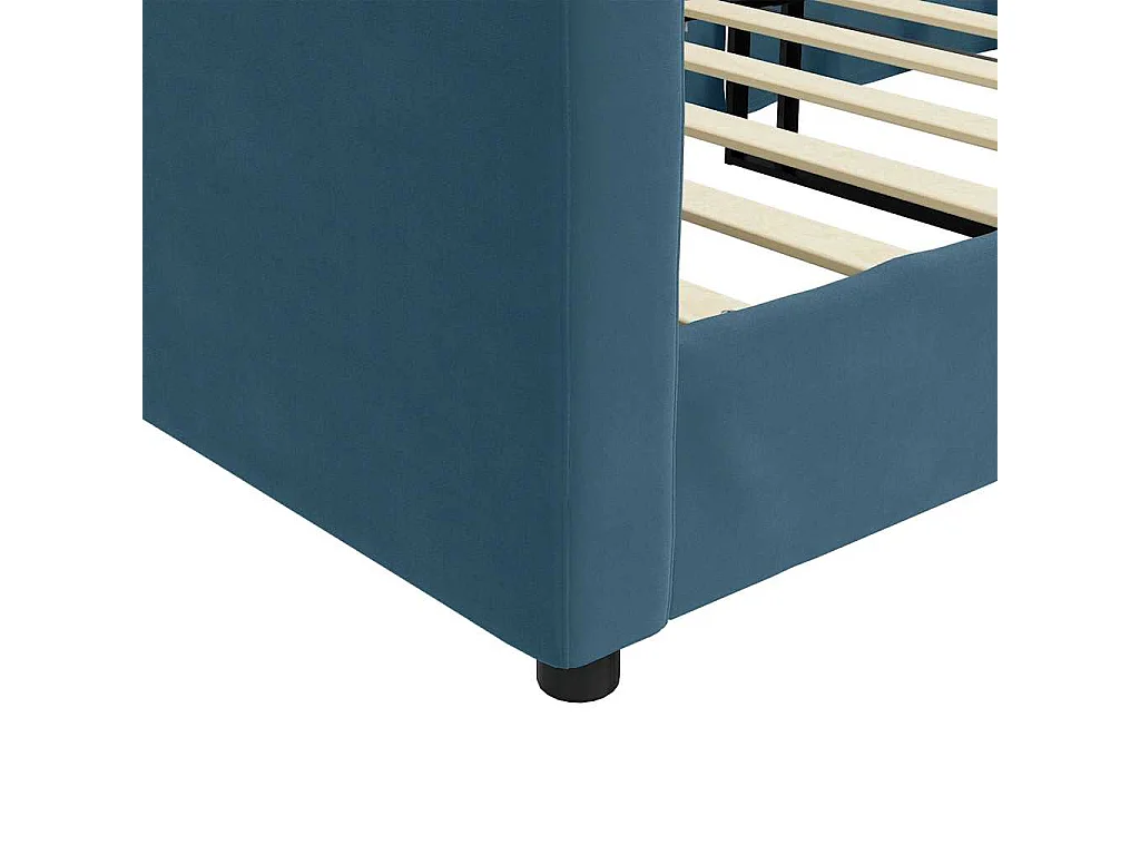 Lit de repos sans matelas bleu 90x200 cm velours