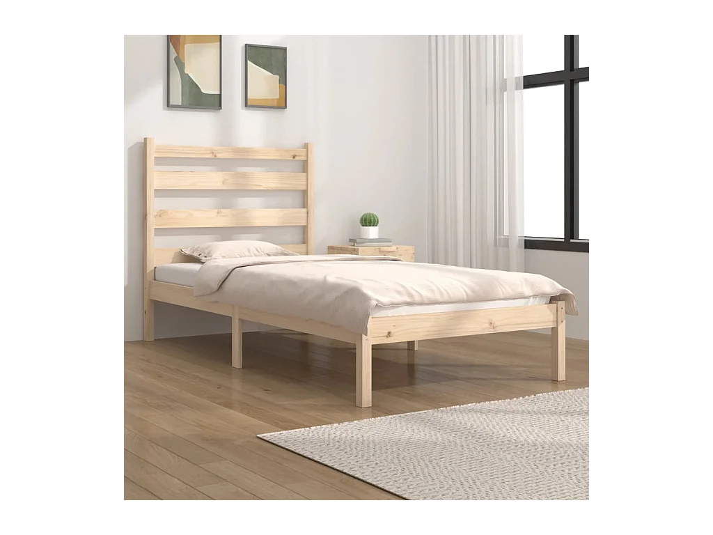 Cadre de lit sans matelas bois de pin massif