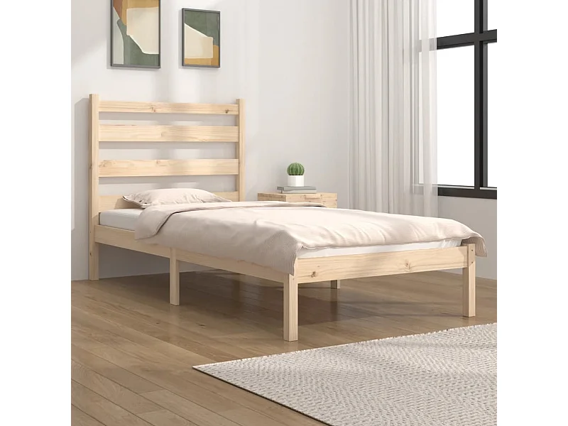 Cadre de lit sans matelas bois de pin massif