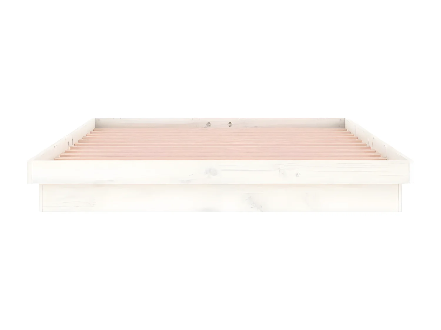 Cadre de lit à LED sans matelas blanc 120x200 cm bois massif