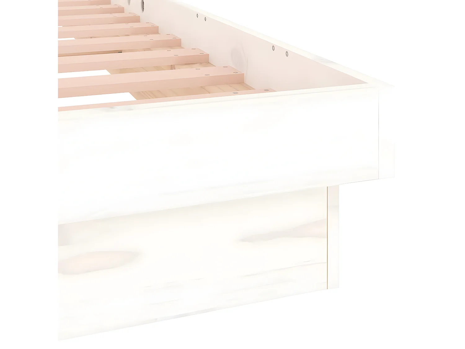 Cadre de lit à LED sans matelas blanc 120x200 cm bois massif