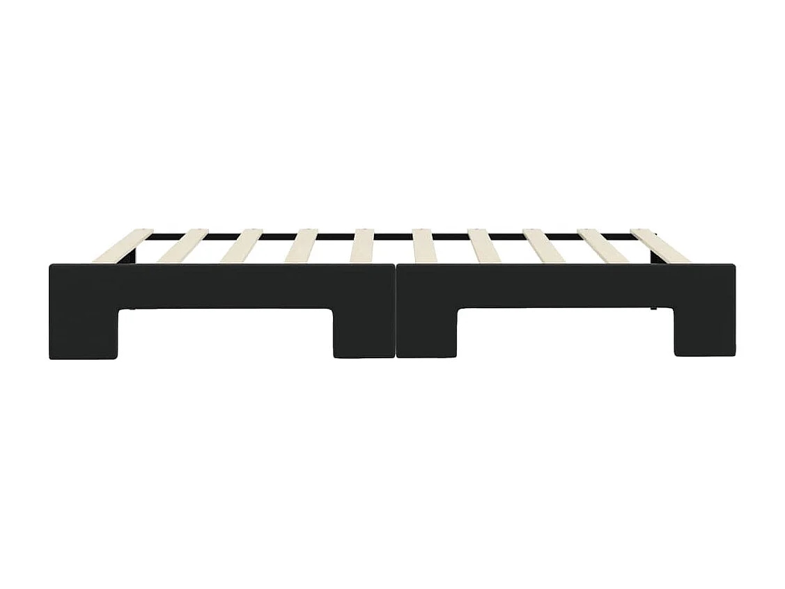 Slaapbank met onderschuifbed 90x190 cm fluweel zwart