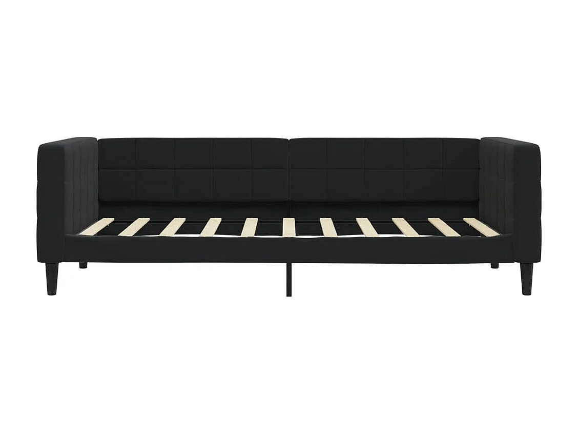 Slaapbank met onderschuifbed 90x190 cm fluweel zwart