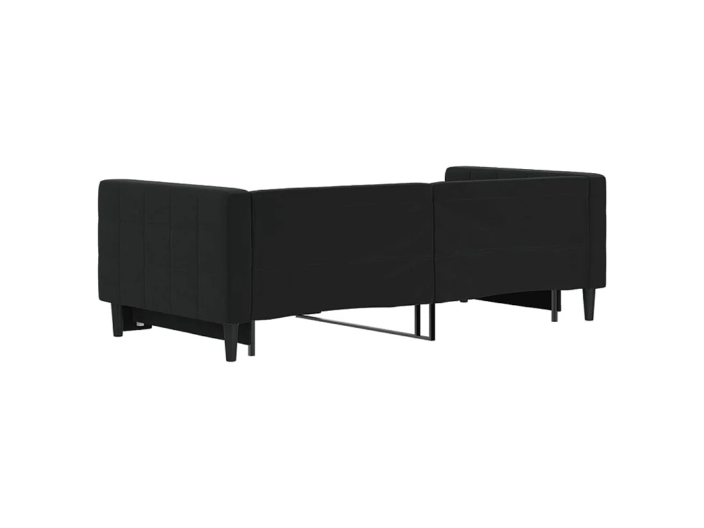 Lit de jour avec lit gigogne noir 90x190 cm velours