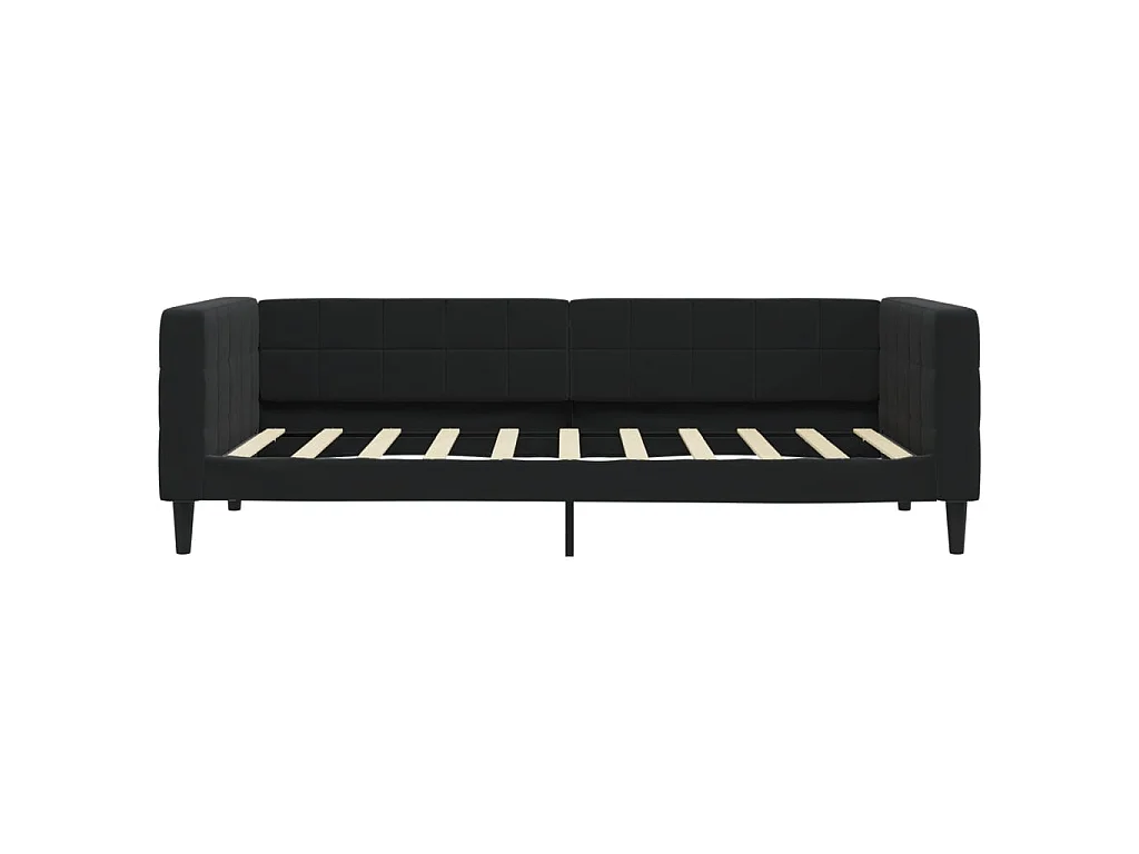 Lit de jour avec lit gigogne noir 90x190 cm velours