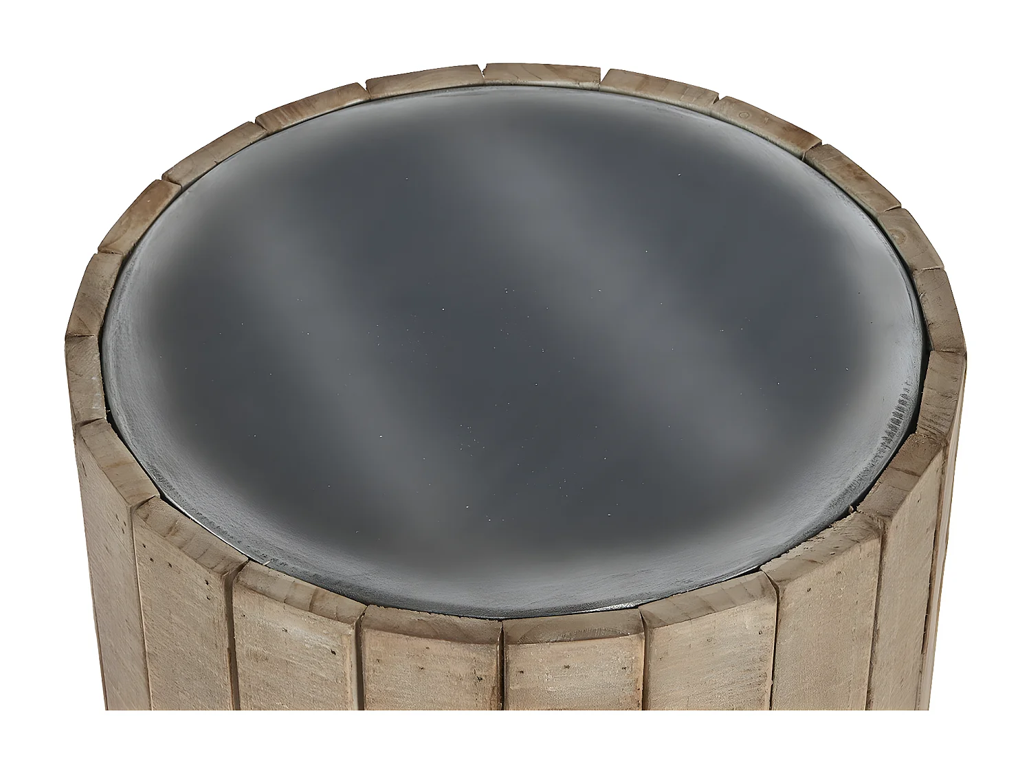 Table d'appoint ronde en bois coloris naturel - diamètre 36 x Hauteur 45 cm