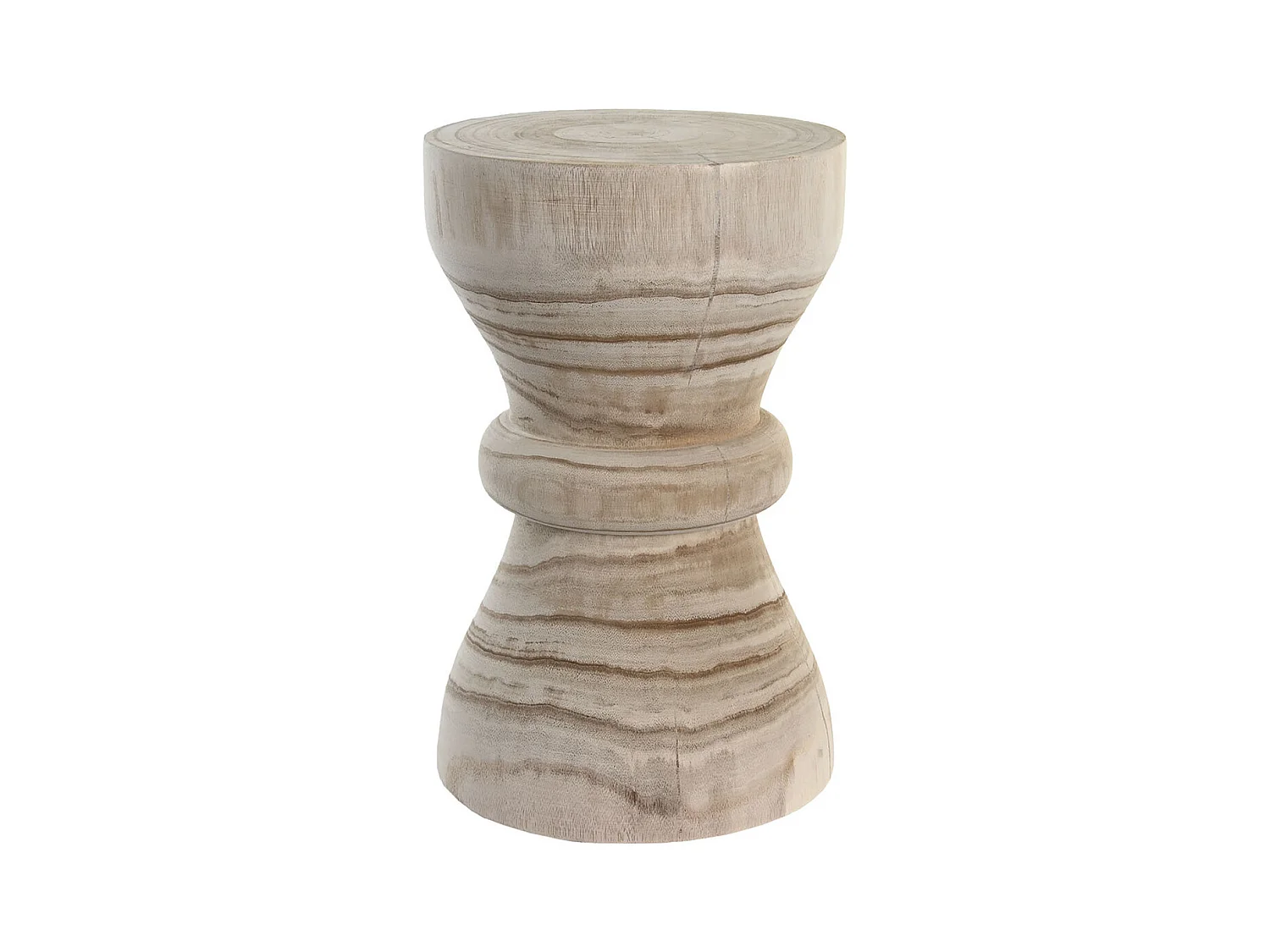 Table d'appoint en pauwlonia coloris naturel - diamètre 27 x Hauteur 44 cm