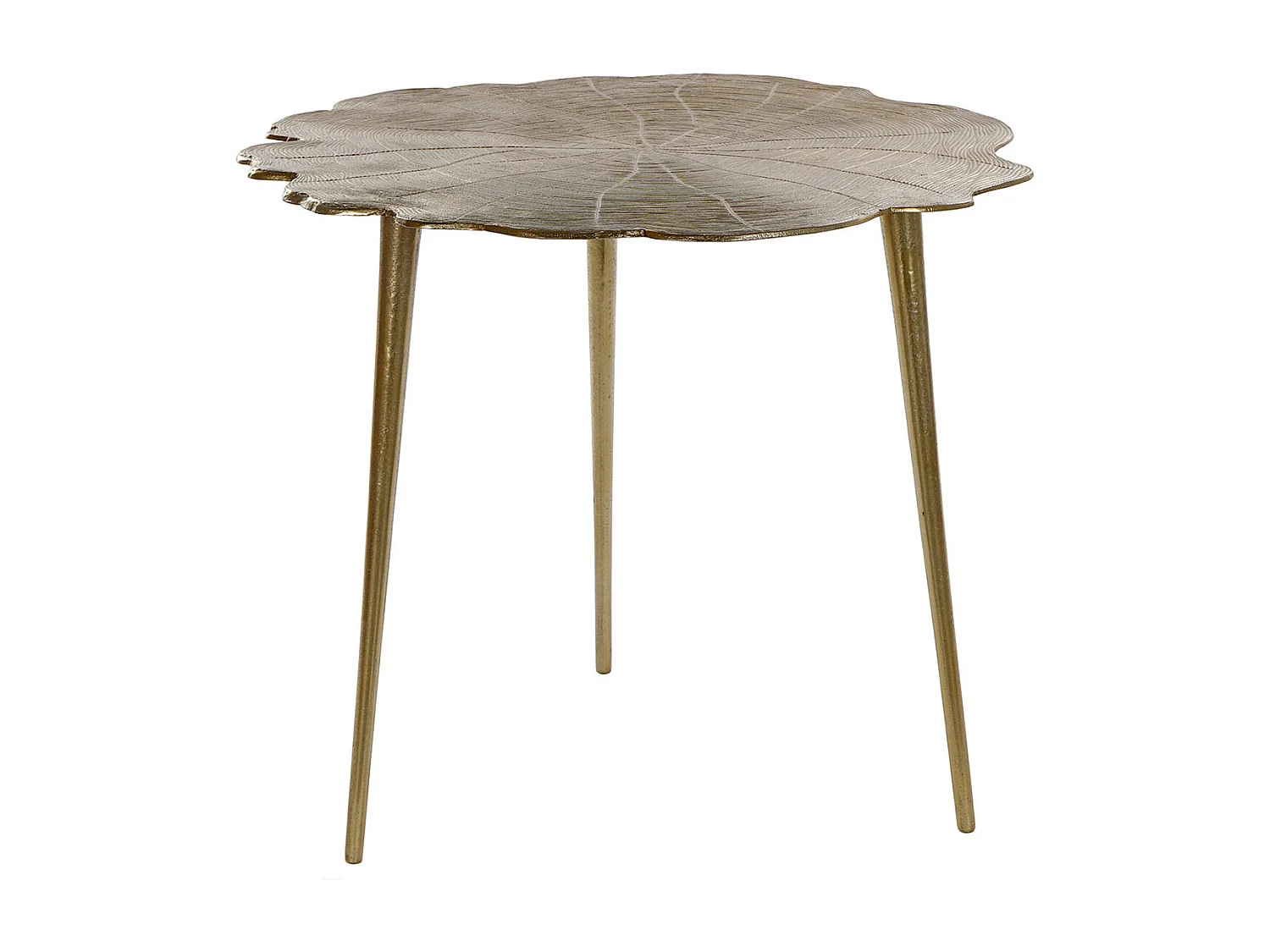 Table d'appoint ronde en aluminium coloris or - diamètre 62 x Hauteur 54 cm