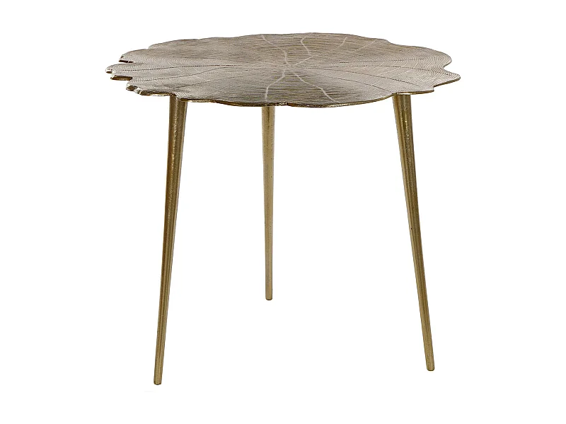 Table d'appoint ronde en aluminium coloris or - diamètre 62 x Hauteur 54 cm