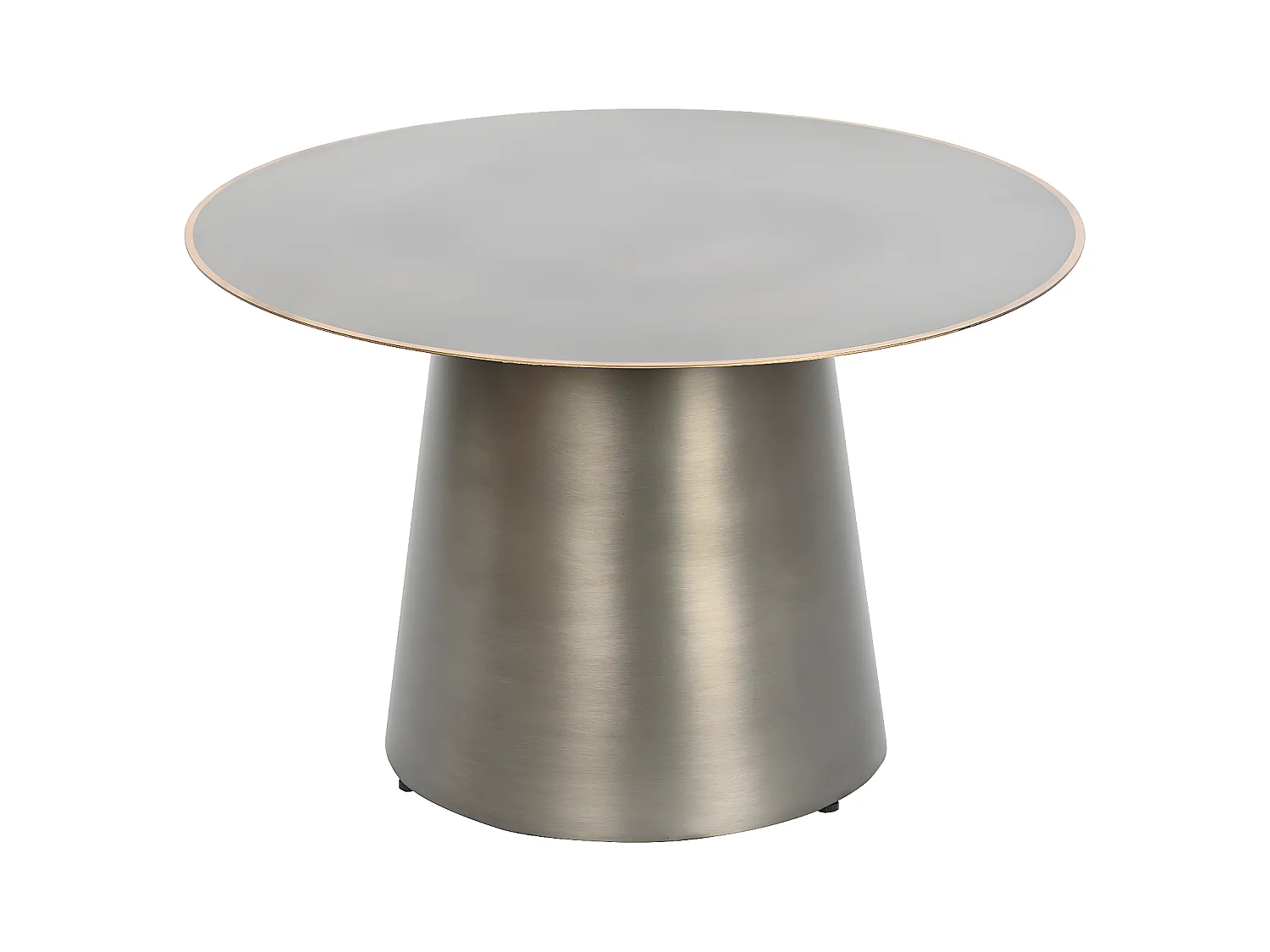 Table d'appoint ronde en métal coloris doré, gris foncé - diamètre 60 x Hauteur 37cm