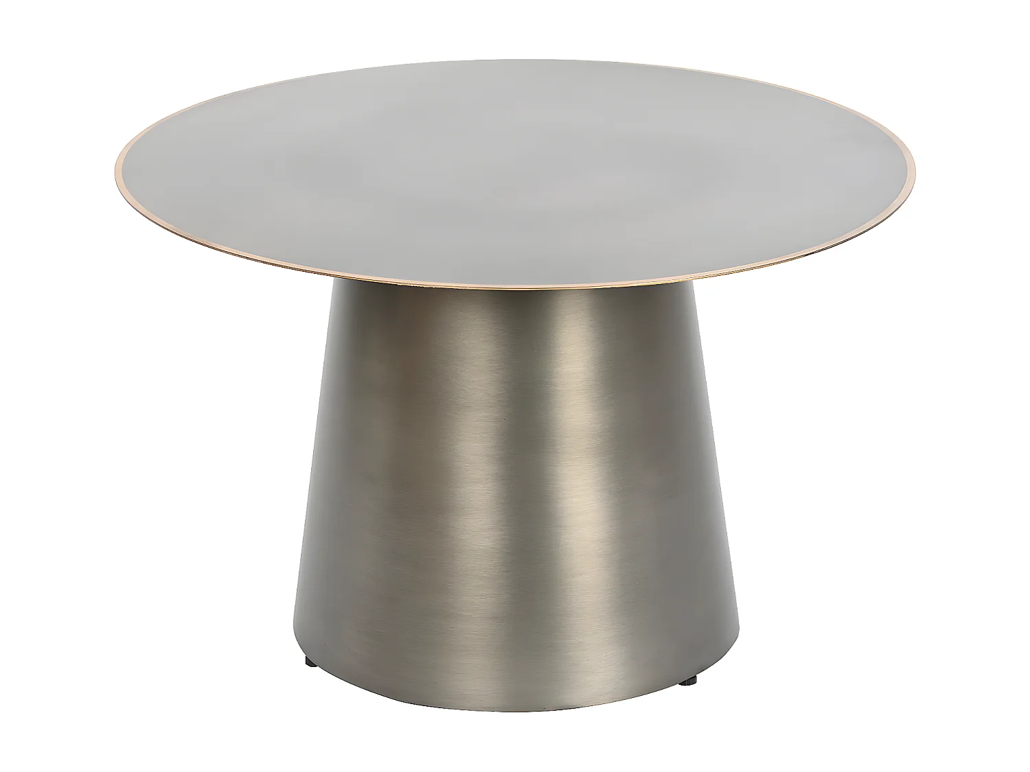 Table d'appoint ronde en métal coloris doré, gris foncé - diamètre 60 x Hauteur 37cm