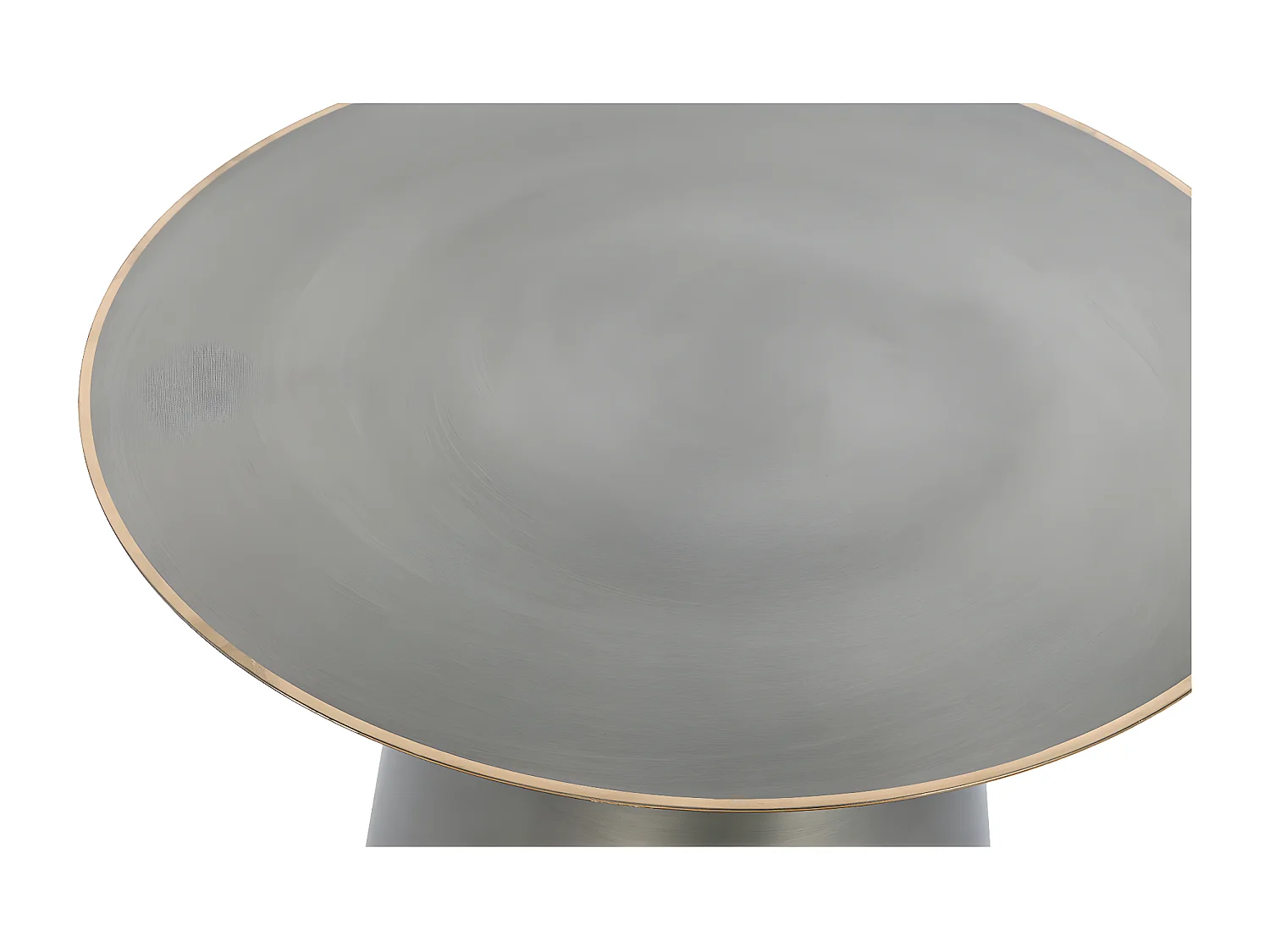 Table d'appoint ronde en métal coloris doré, gris foncé - diamètre 60 x Hauteur 37cm