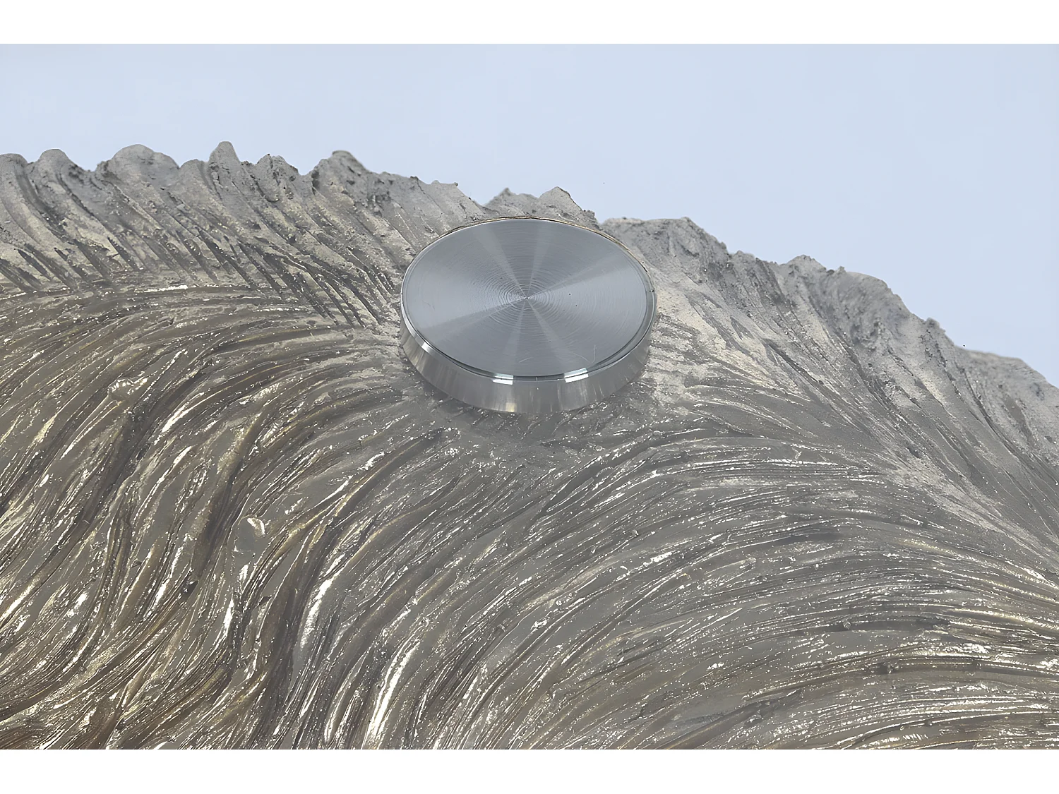 Table d'appoint ronde en résine coloris doré et verre - diamètre 60 x Hauteur 62 cm