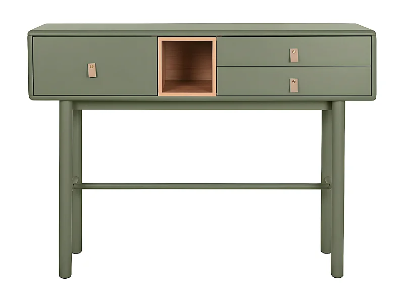 Meuble console, table console en bois coloris vert - longueur 120 x profondeur 35 x Hauteur 90 cm