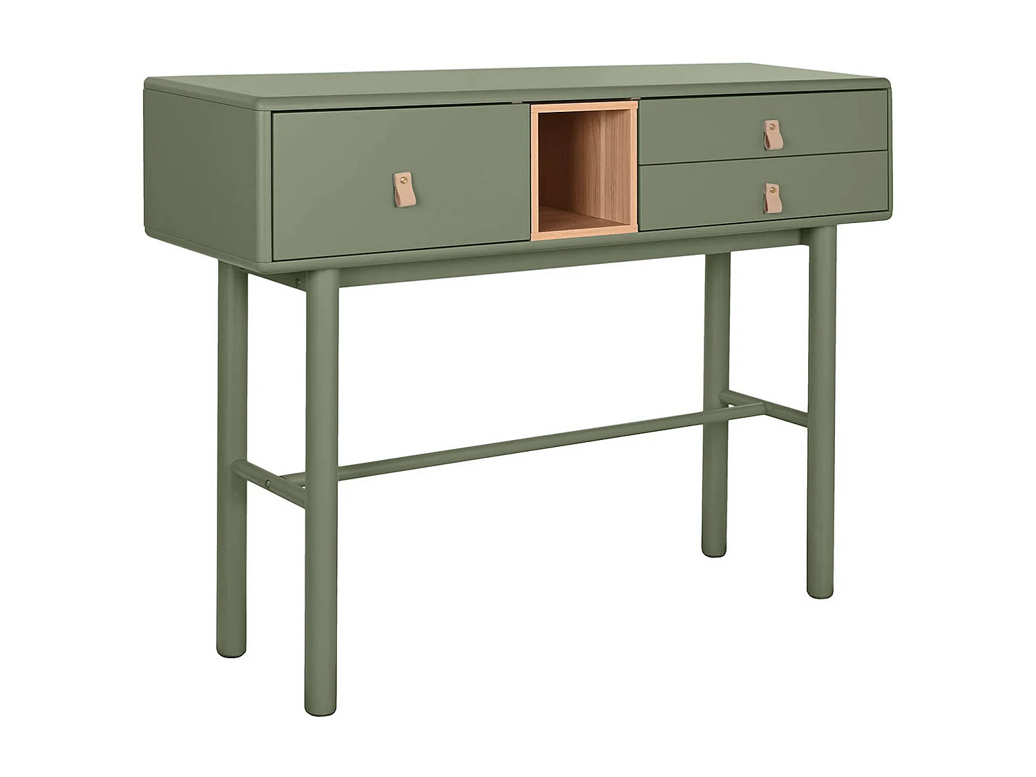 Meuble console, table console en bois coloris vert - longueur 120 x profondeur 35 x Hauteur 90 cm