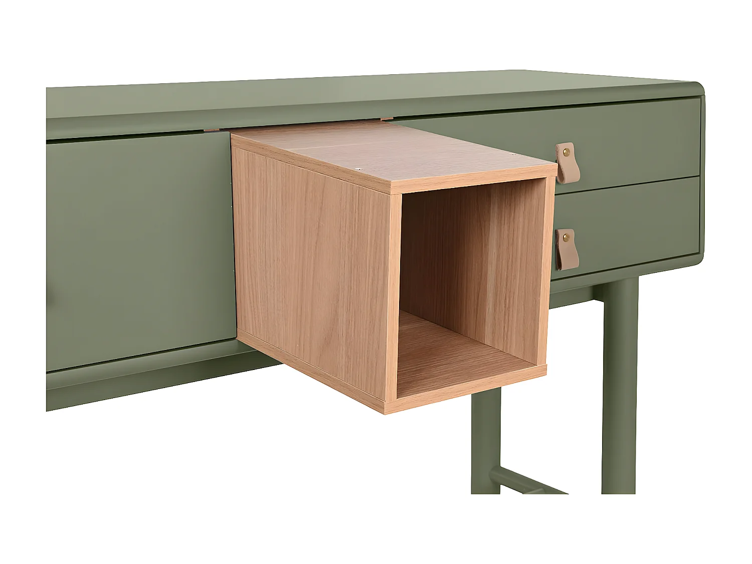 Meuble console, table console en bois coloris vert - longueur 120 x profondeur 35 x Hauteur 90 cm
