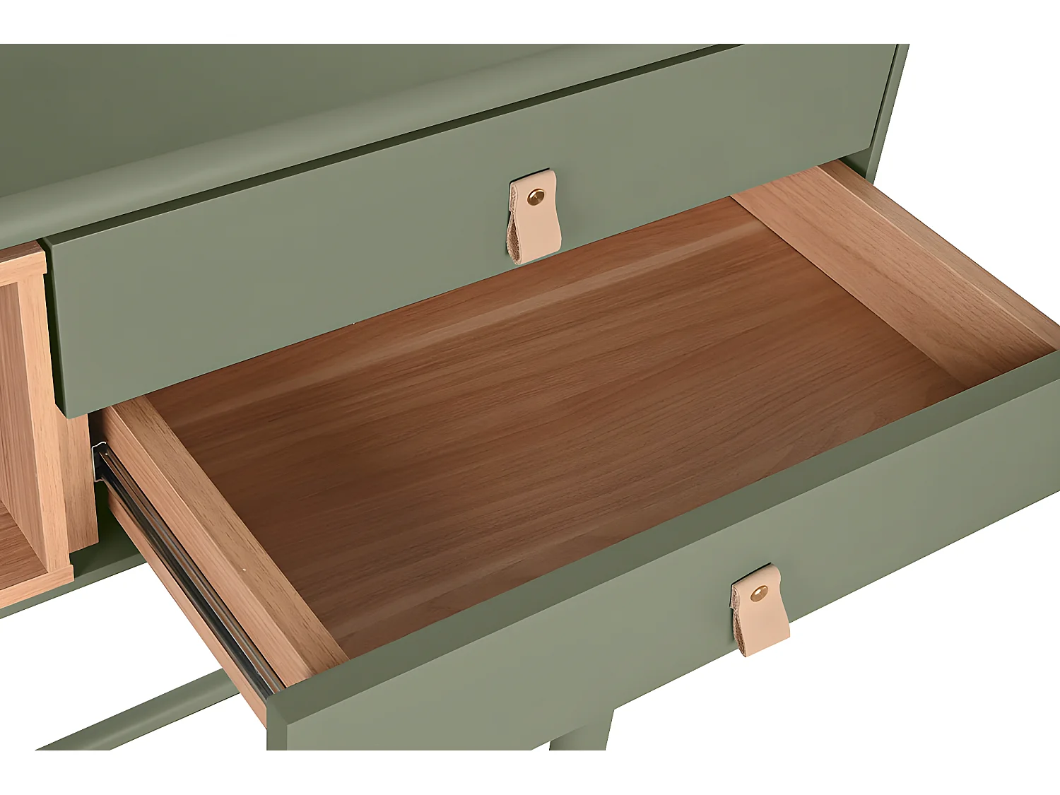 Meuble console, table console en bois coloris vert - longueur 120 x profondeur 35 x Hauteur 90 cm