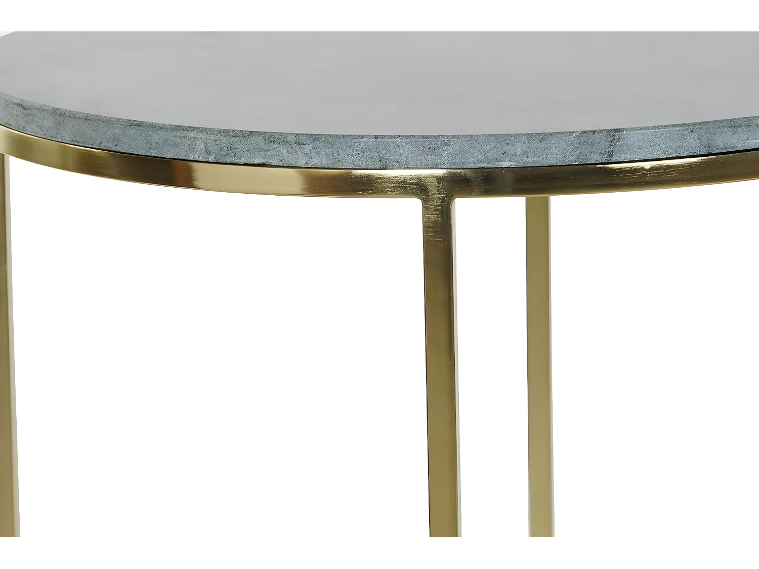 Set de 2 tables d'appoints en aluminium coloris doré et marbre noir