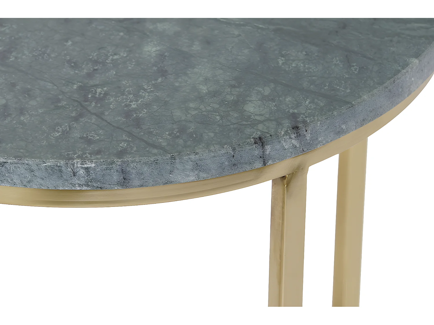 Set de 2 tables d'appoints en aluminium coloris doré et marbre noir