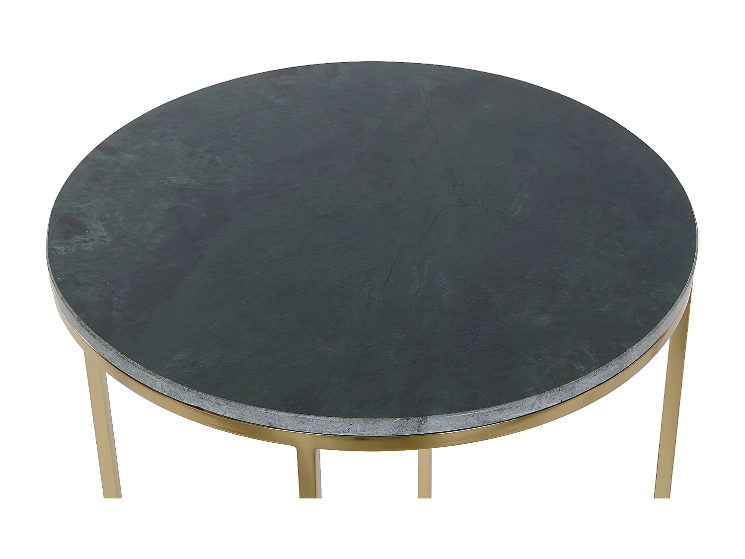 Set de 2 tables d'appoints en aluminium coloris doré et marbre noir