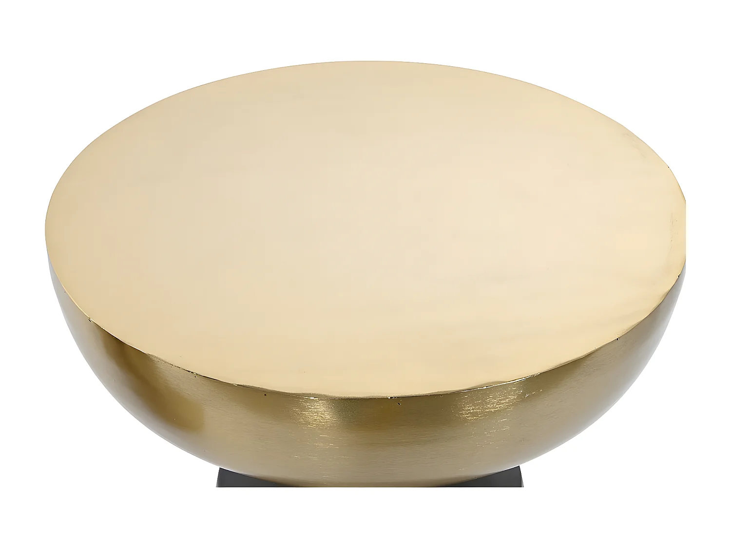 Lot de 2 tables d'appoints rondes en métal coloris doré, noir